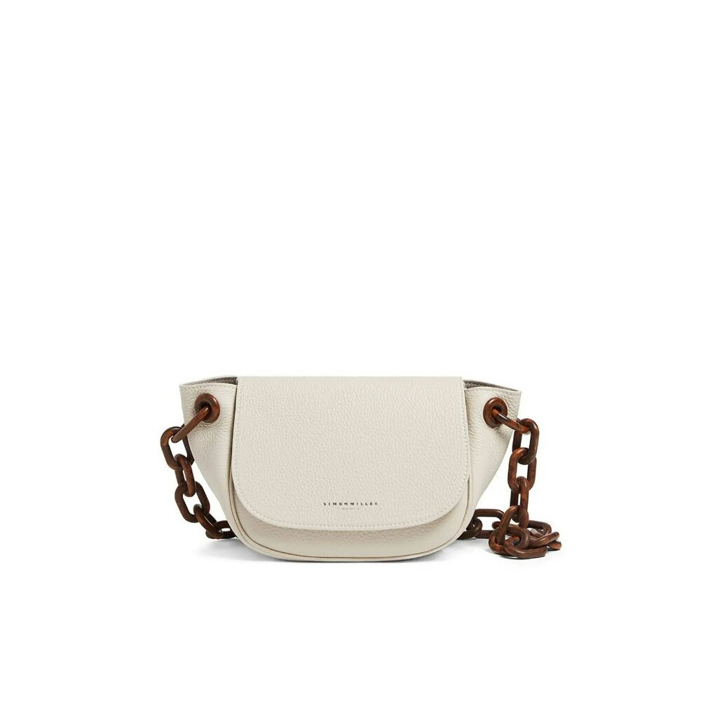 Elegant White Crossbody Bag with Chain Detail